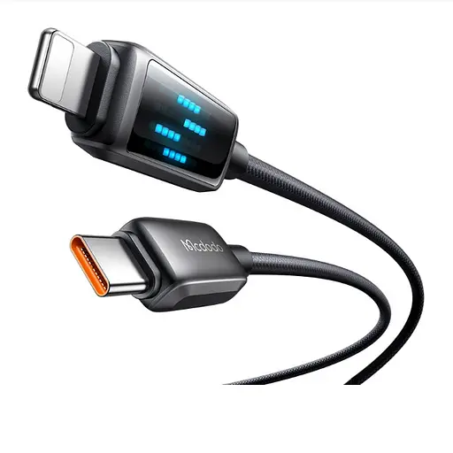 Кабель Mcdodo LED Display USB-C to Lightning 36W Data Cable 1.2 м Чорний - фото 2