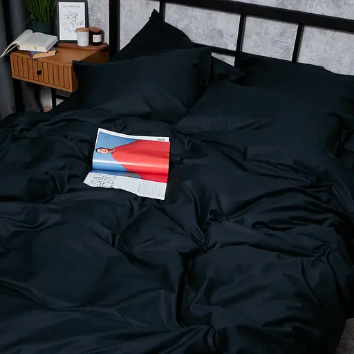 Пододеяльник Moon&Star Satin Premium Black Velvet Двуспальный 175x210 см - фото 3