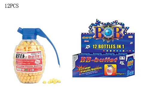 Пульки для пневматического оружия BB-19A, 1000 шариков в банке 6*6*8см (6966940240460) - фото 2