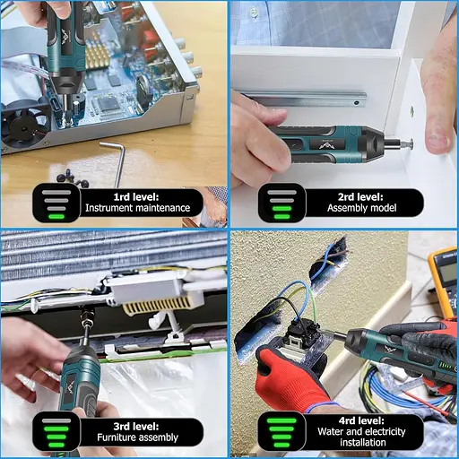 JENABOM Електрична акумуляторна викрутка Пряма маленька викрутка 3,6 В Перезаряджувана 5 Нм Макс. Регульований крутний момент - фото 5