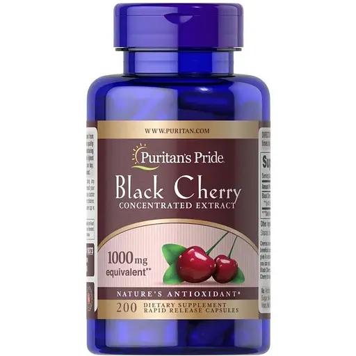 Натуральная добавка Puritan's Pride Black Cherry 1000 mg, 200 капсул