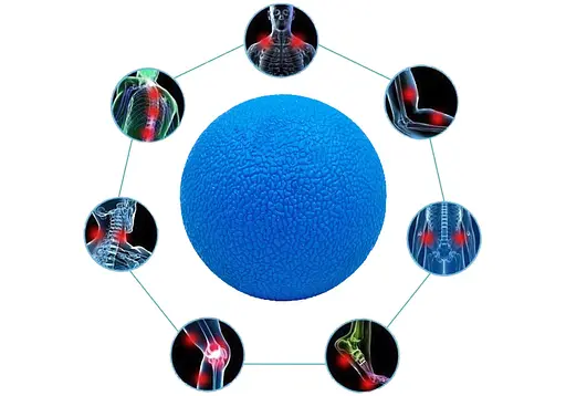 Масажний м'ячик EasyFit TPR 6 см синій (EF-2075-BL) - фото 2