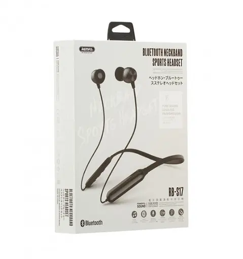Бездротова Bluetooth стерео гарнітура Remax RB-S17 вакуумна Black - фото 9