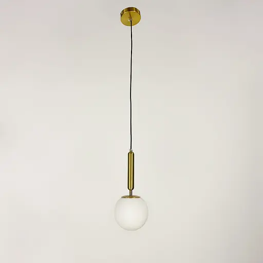 Подвесной латунный светильник с белым матовым плафоном. | Line F | Арт. A345/1 AB+WT - фото 8