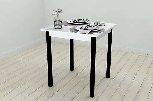 Стіл кухонний Ferrum-decor Дієго 75x70x70 Чорний ДСП Біле 16мм (FRD-106299) - фото 2