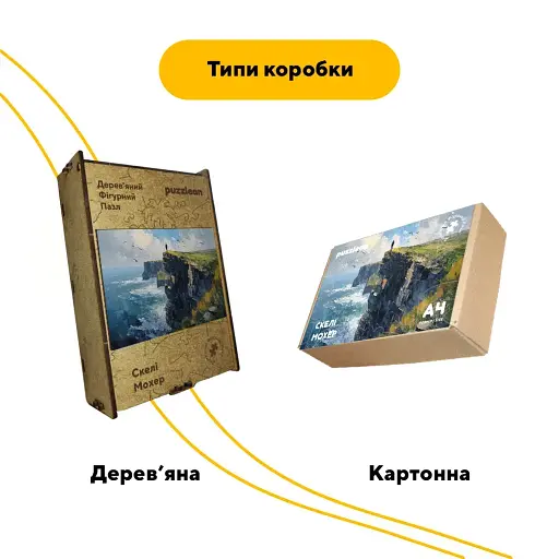 Дерев'яний фігурний пазл Скелі Мохер, А1, Дерев'яна коробка 500+ елементів - фото 4