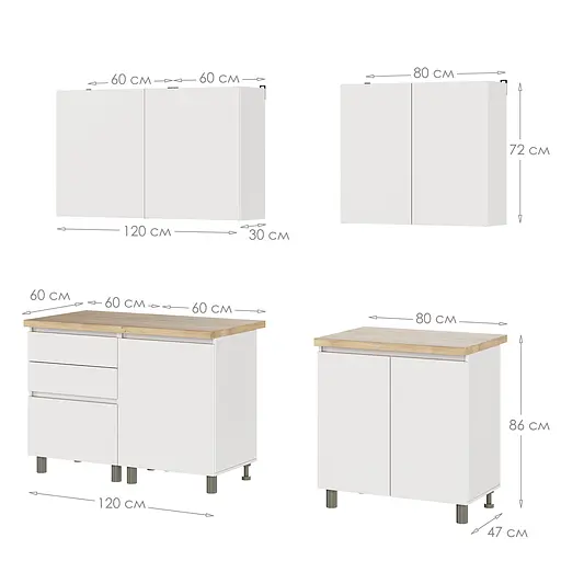 Кухня модульная MebelStar Нео 2 м Аляска белый (MBS-1805) - фото 5