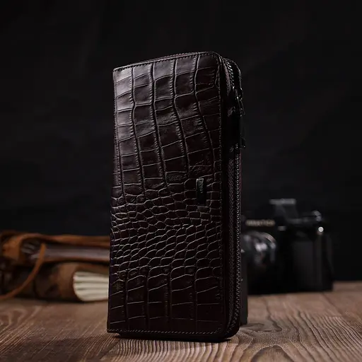 Кожаный женский кошелек Bond 10х19х2 см acs0026989 - фото 6