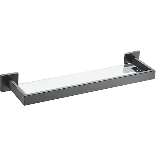 Полка стеклянная VBI Jupiter black VBI-040609BL, Черный матовый - фото 1