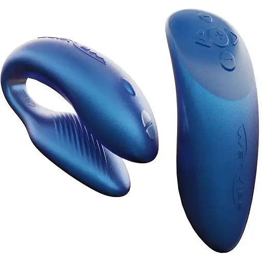 Смарт-вибратор для пар We-Vibe Chorus Cosmic Blue сенсорное управление вибрациями сжатием пульта - фото 2