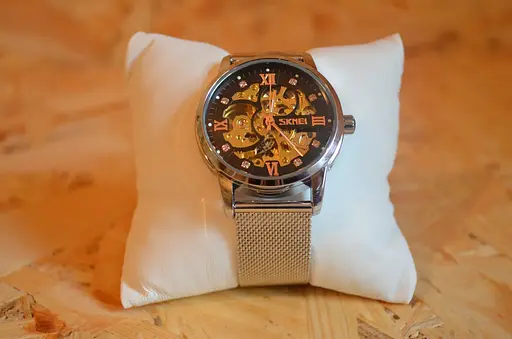 Мужские скелетоны часы Skmei 9199 (Серебристый) - фото 4