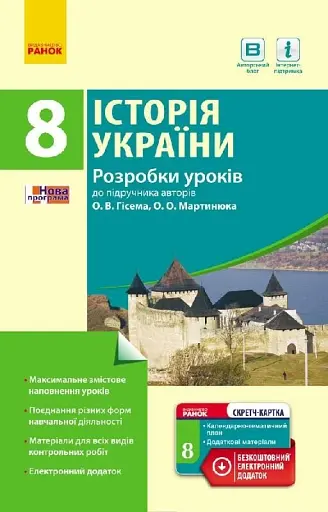 Історія України. 8 клас. Розробки уроків (до підручника Гісема, Мартинюка)