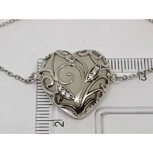 Серебряный браслет Сердце с фианитами. 830111238095 17 - фото 6