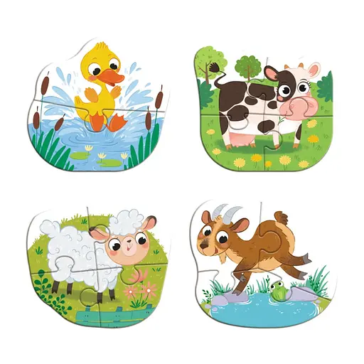 Детский пазл 4 в 1 "Baby puzzle. День на ферме" DoDo Toys 300687 набор 4 в 1 - фото 3