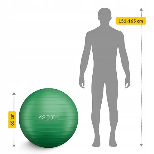 М'яч для фітнесу (фітбол) 4FIZJO 65 см Anti-Burst Green (P-5907739316332) - фото 11