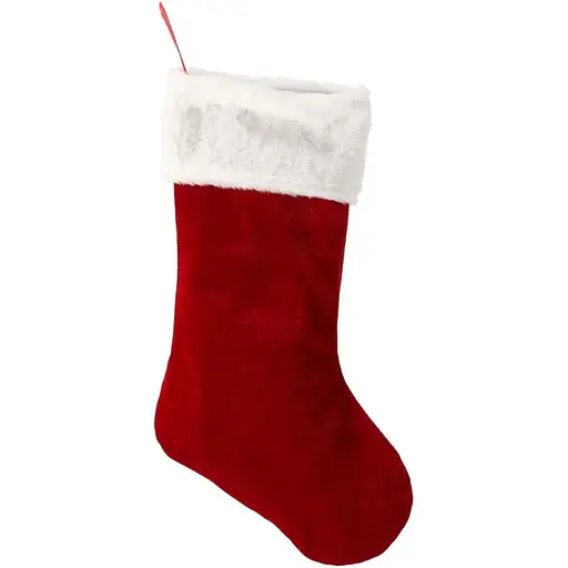 Шкарпетка новорічна Chomik декоративна червона з білим 47 см (ELF0233)