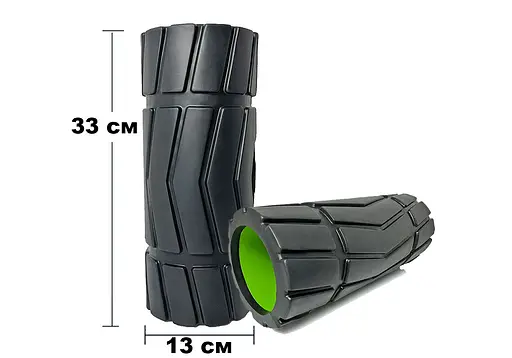 Массажный ролик EasyFit Rover 33 см Черный (EF-3703-Bk) - фото 3