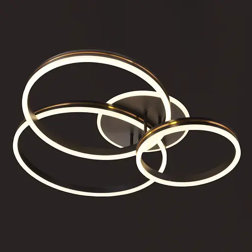 Люстра стельова Brille світлодіодна 87W WW BK+GD (WBL-54C/4) - фото 4