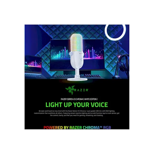 Мікрофон Razer Seiren V3 Chroma White (RZ19-05060200-R3M1) - фото 2