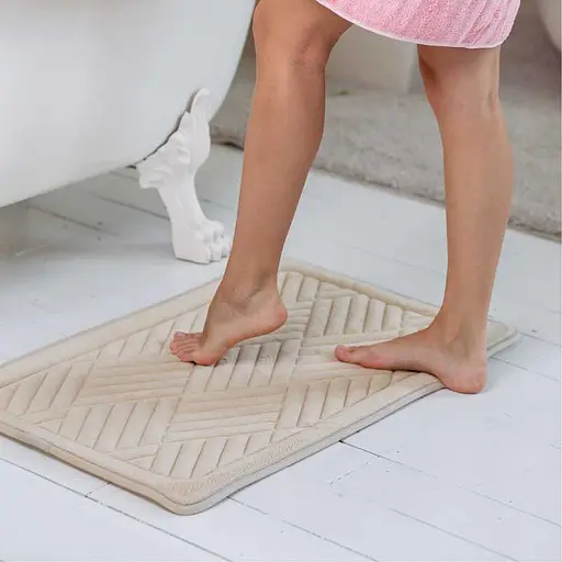 Коврик для ванной и туалета Lovely Svi мягкий, абсорбирующий, нескользящий 40 x 60 x 1.5 см Бежевый (2565026) - фото 2