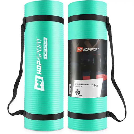 Мат для фитнеса и йоги Hop-Sport HS-N010GM 1см бирюзовый - фото 2