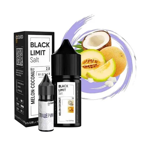 Набор компонентов для самозамеса солевой заправки Black Limit 30 мл Melon Coconut, дыня кокос 0-65 мг (18273)