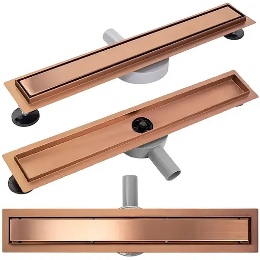 Душовий канал Rea Pure Neo 80 см brushed copper REA-G8022 - фото 1