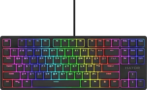Клавіатура HATOR Rockfall 2 Optica TKL RGB USB Black (HTK-730) - фото 1