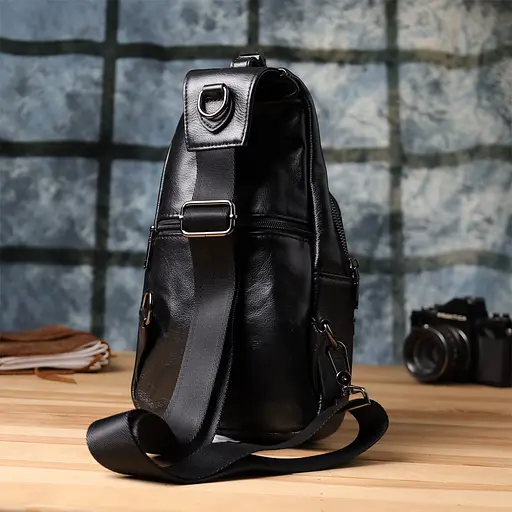 Мужская сумка через плечо из натуральной кожи Vintage 19х32х8 см sum0028982 - фото 10