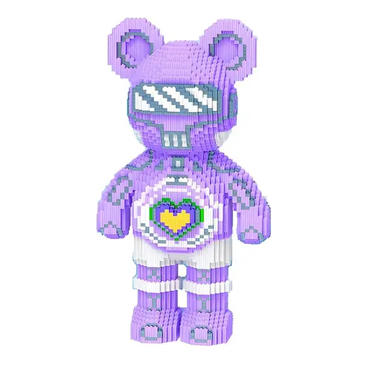 Конструктор Magic Blocks Ведмедик Bearbrick фіолетовий на 4031 деталь (9004)