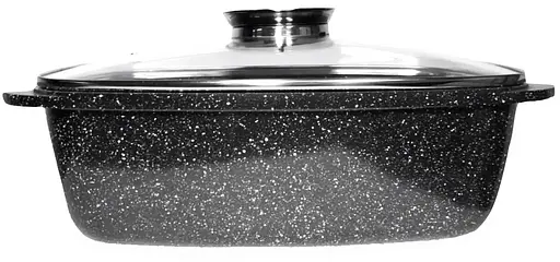 Гусятниця Zurrichberg ZBP-7131 з мармуровим покриттям з кришкою 35 см 7.8 л Чорний - фото 2