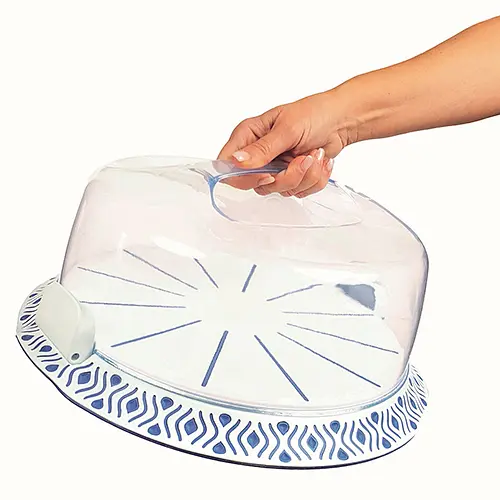 Переноска для торта TOSCA d37 біло-синя (55851) - фото 3