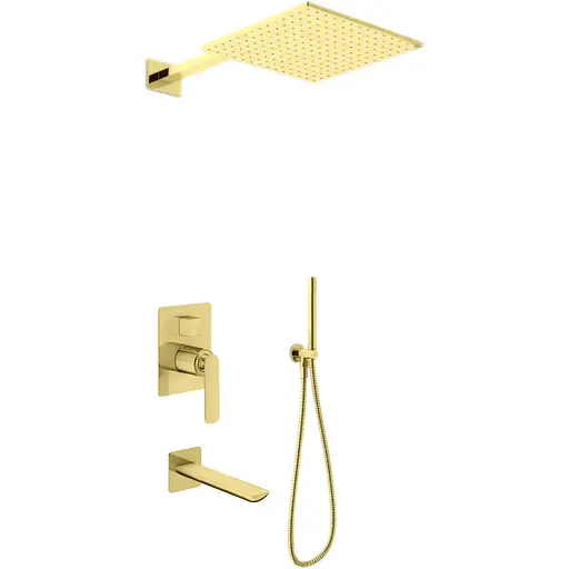 Душова система Kohlman Experience 25 brushed gold + BOX прихованого монтажу KPL-QW211EGDBQ25, Золотий - фото 1