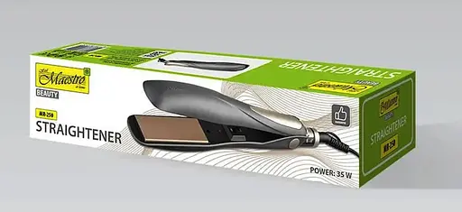 Керамічний випрямляч для волосся Maestro MR-250 зі швидким нагріванням до 200°C 35Вт Сірий/Золото - фото 4