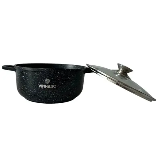 Каструля Vinnarc кругла 26 см 5.5 л вугільно-чорний (BL-0326NS) - фото 3