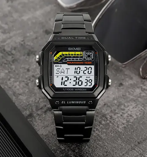 Часы мужские наручные металлические Skmei 2307 (Черный) - фото 4