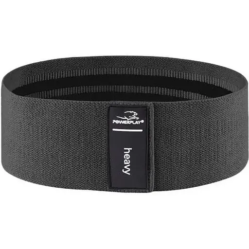 Тканинна гумка PowerPlay 4111 Hip Band L Light для фітнесу та спорту Чорна (d_84cm) (PP_4111_Black_L) - фото 1