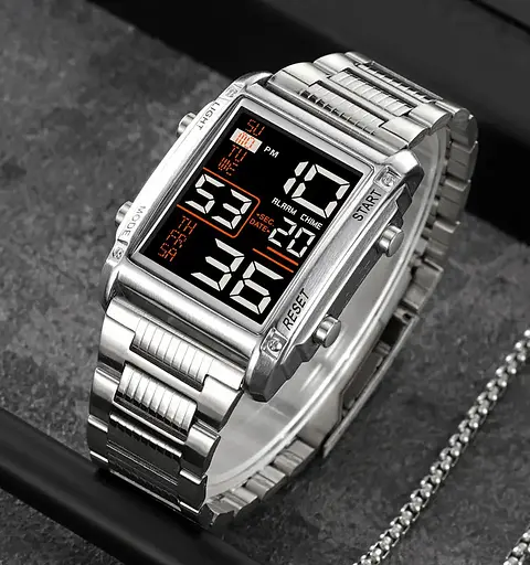 Чоловічий наручний годинник Skmei 2206 (Сріблястий з чорним циферблатом) - фото 3