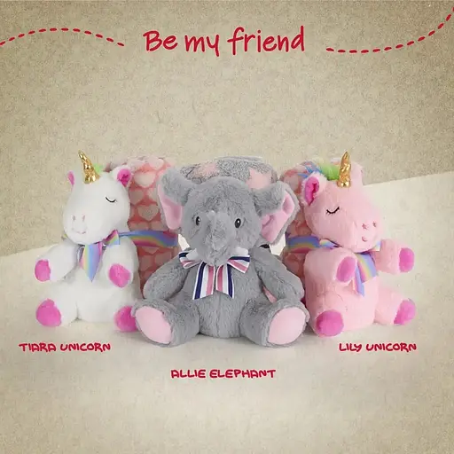 Плед Perletti Toys Allie Elephant с мягкой игрушкой 120x80 см серый/розовый (P13068) - фото 7