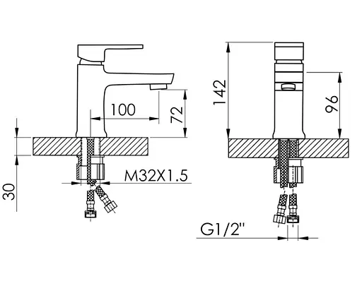 Смеситель для раковины Lidz Wawel 001 (k35) LDWAW001CRM45387 - фото 4