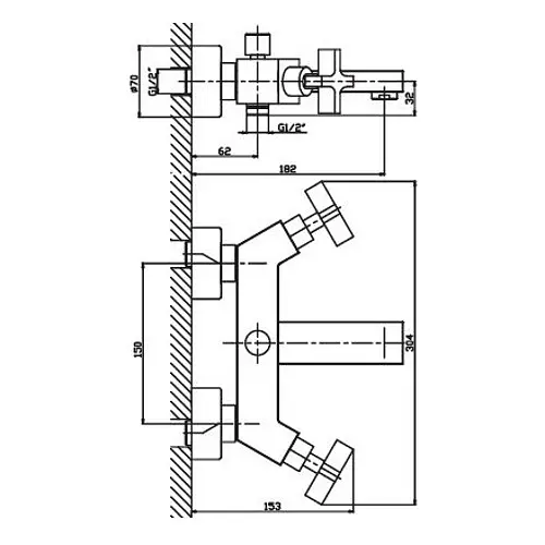 Змішувач для ванни Haiba BERGUS 009 (HB0023) - фото 2