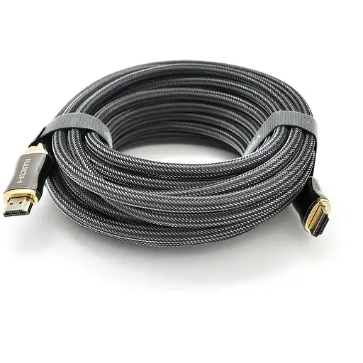 Кабель VEGGIEG HX-5 HDMI-HDMI 2K * 4K, 5m, v2,0, OD-7.0mm, круглий, обплетення, Black, коннектор Black-Gold, Пакет