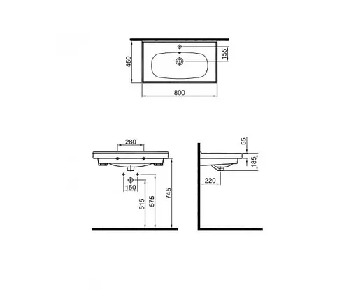 Умивальник Sanwerk "Basics" 100 (UV0000145), Білий - фото 2