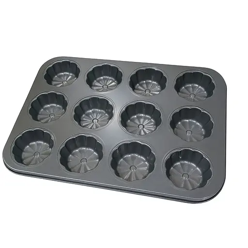 Форма для випікання кексів і мафінів на 12 комірок з антипригарним покриттям 35х26х2.3 см №2 Чорний 87972 - фото 4