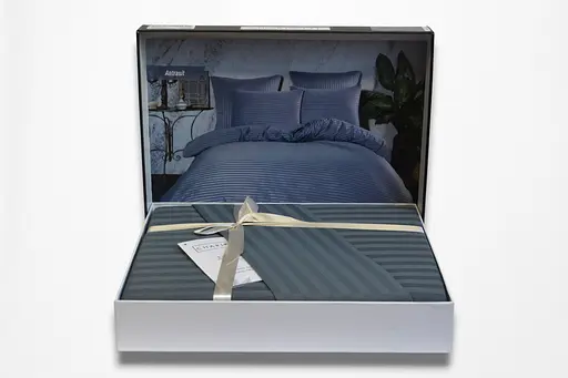 Постільна білизна Charlotte Antracite Сатин-Stripe / простирадло на резинці 180x200см Cotton Shine pbe0052120 - фото 2