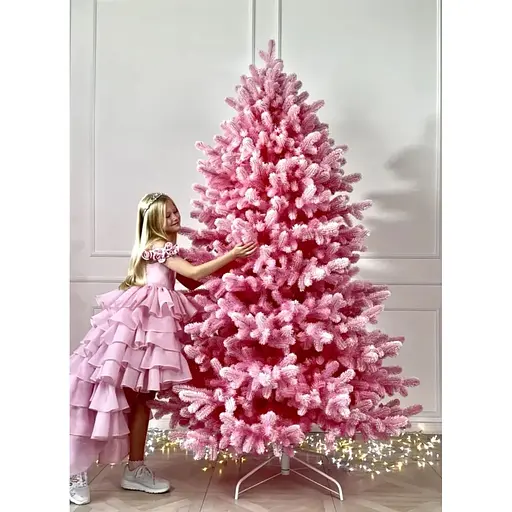 Ялинка штучна Hvoya Super Lux Marshmallow Pink 220 см засніжена - фото 6