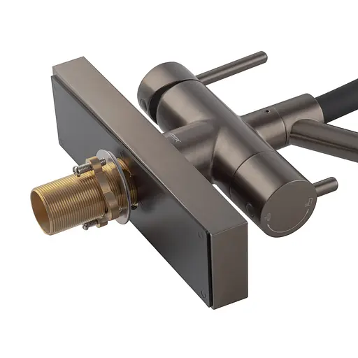 Смеситель для кухни Koer "Водопад" KB-74027-07 с черным силиконовым изливом KR5203 Графит - фото 9