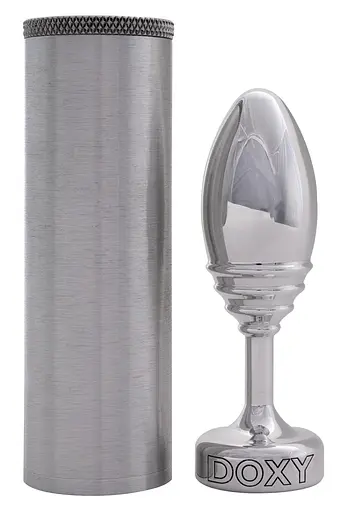 Анальна пробка Doxy Ribbed Butt Plug 11 см (сріблястий) - фото 3