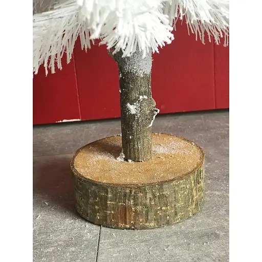 Ялинка штучна Hvoya Elegant настільна 65 см на пеньочку біла зі снігом - фото 6