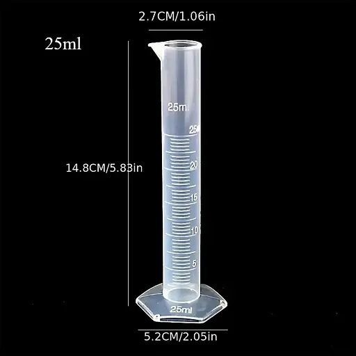 Мірний циліндр пластиковий колба градуйований стакан для спиртометра та виноміра 25 мл Прозорий 87375 - фото 3
